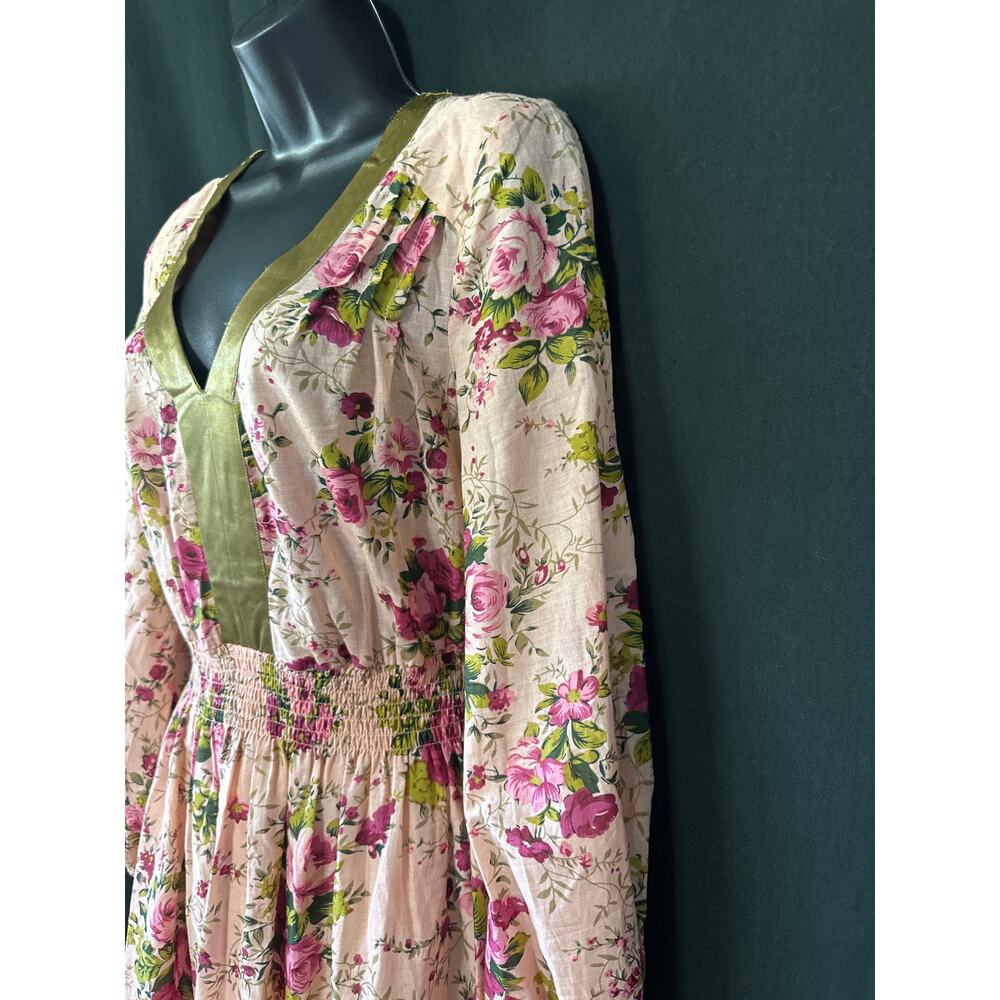 Aratta Silent Journey Artisan Maxi Floral Dress XS Pink Coquette Cottagecore - Picture 7 of 16
